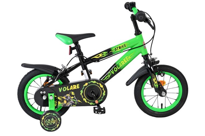 Volare Strike Kinderfiets – Jongens – 12 inch – Zwart Groen – Twee Handremmen