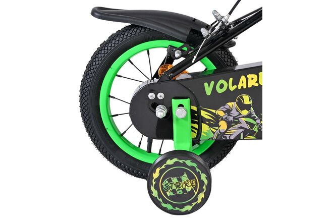 Volare Strike Kinderfiets - Jongens - 12 inch - Zwart Groen - Twee Handremmen