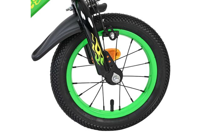 Volare Strike Kinderfiets - Jongens - 12 inch - Zwart Groen - Twee Handremmen