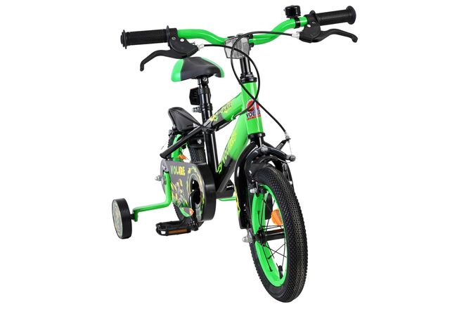 Volare Strike Kinderfiets - Jongens - 12 inch - Zwart Groen - Twee Handremmen