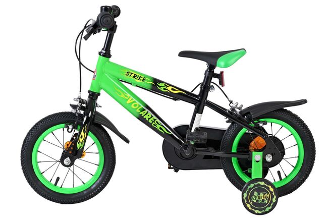 Volare Strike Kinderfiets - Jongens - 12 inch - Zwart Groen - Twee Handremmen