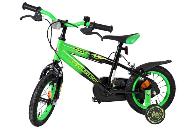 Volare Strike Kinderfiets - Jongens - 12 inch - Zwart Groen - Twee Handremmen