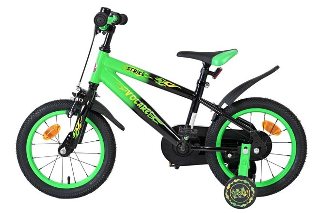 Volare Strike Kinderfiets - Jongens - 14 inch - Zwart Groen