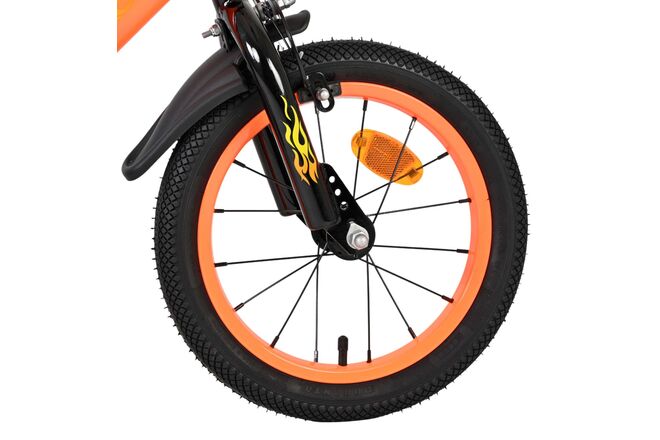 Volare Strike Kinderfiets - Jongens - 14 inch - Zwart Oranje - Twee handremmen