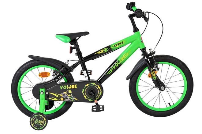 Volare Strike Kinderfiets – Jongens – 16 inch – Zwart Groen – Twee Handremmen