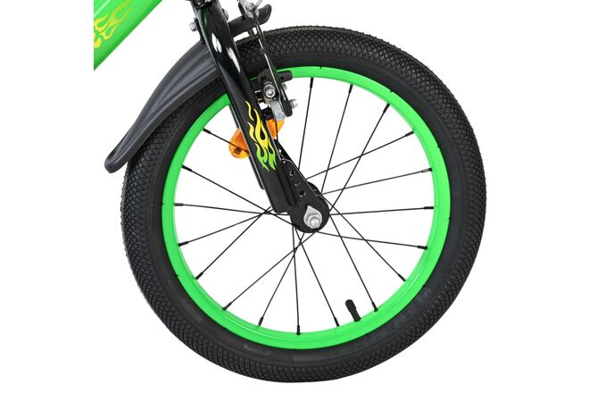 Volare Strike Kinderfiets - Jongens - 16 inch - Zwart Groen - Twee Handremmen