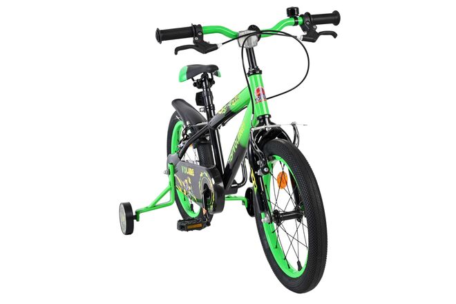 Volare Strike Kinderfiets - Jongens - 16 inch - Zwart Groen - Twee Handremmen