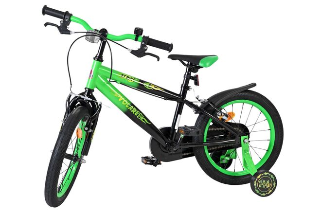 Volare Strike Kinderfiets - Jongens - 16 inch - Zwart Groen - Twee Handremmen