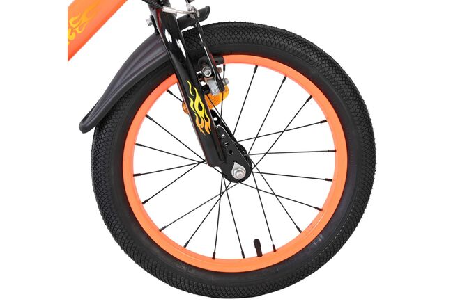 Volare Strike Kinderfiets - Jongens - 16 inch - Zwart Oranje - Twee Handremmen
