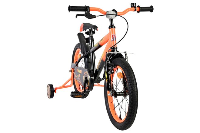 Volare Strike Kinderfiets - Jongens - 16 inch - Zwart Oranje - Twee Handremmen
