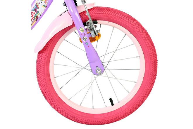Volare Unicorn Kinderfahrrad – Mädchen – 16 Zoll – Lila