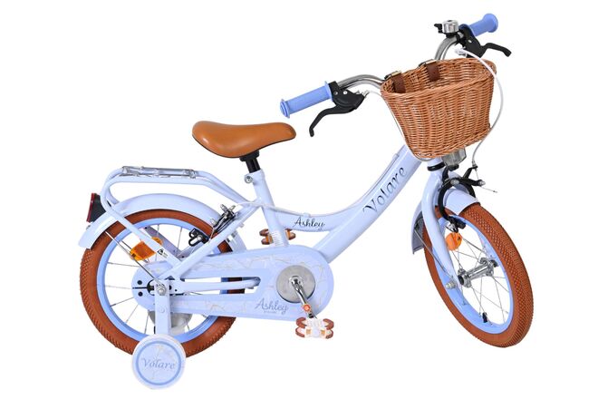 Volare Ashley Children's Bicycle - Girls - 14 inch - Pastel Blue - Two Hand Brakes