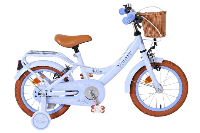 Volare Ashley Children's Bicycle - Girls - 14 inch - Pastel Blue - Two Hand Brakes