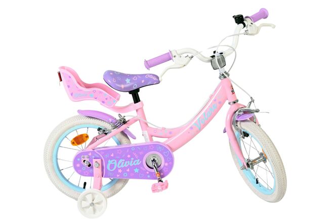 Volare Olivia Kinderfiets - Meisjes - 14 inch - Roze - Twee Handremmen