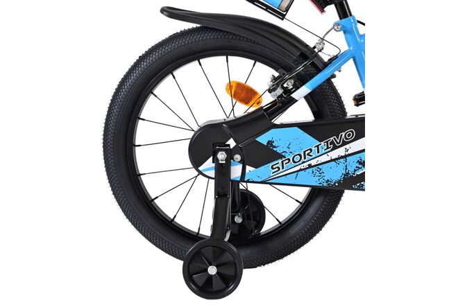 Volare Sportivo Kinderfiets - Jongens - 18 inch - Blauw Zwart - Twee Handremmen