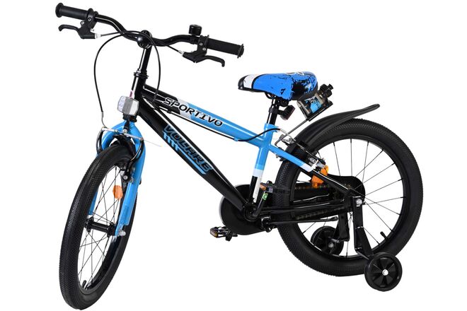 Volare Sportivo Kinderfiets - Jongens - 18 inch - Blauw Zwart - Twee Handremmen