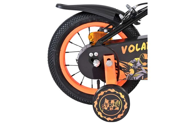 Volare Strike Kinderfiets - Jongens - 12 inch - Zwart Oranje - Twee Handremmen