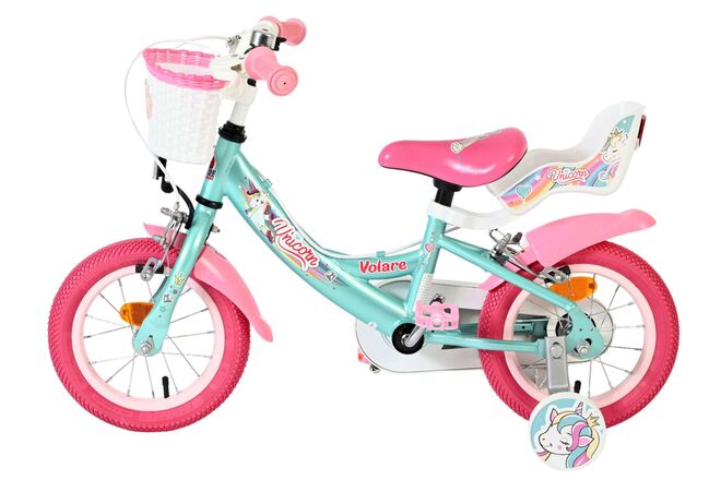 Volare Unicorn Kinderfahrrad - Mädchen - 12 Zoll - Grün - Zwei Handbremsen
