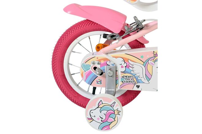 Volare Unicorn Kinderfiets - Meisjes - 12 inch - Roze - Twee handremmen