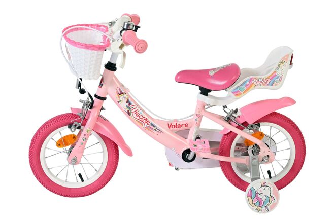 Volare Unicorn Kinderfiets - Meisjes - 12 inch - Roze - Twee handremmen