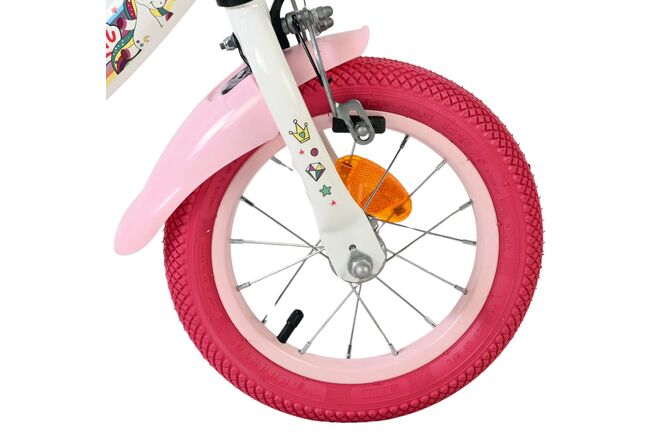 Volare Unicorn Kinderfiets - Meisjes - 12 inch - Wit - Twee handremmen