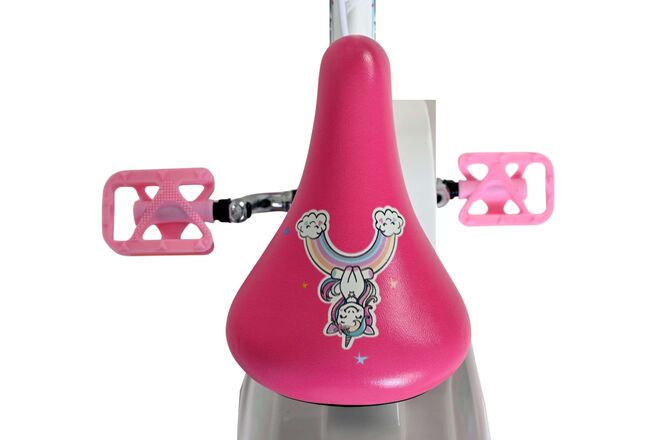 Volare Unicorn Kinderfiets - Meisjes - 12 inch - Wit - Twee handremmen