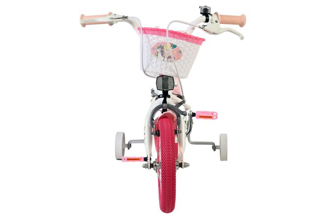 Volare Unicorn Kinderfiets - Meisjes - 12 inch - Wit - Twee handremmen