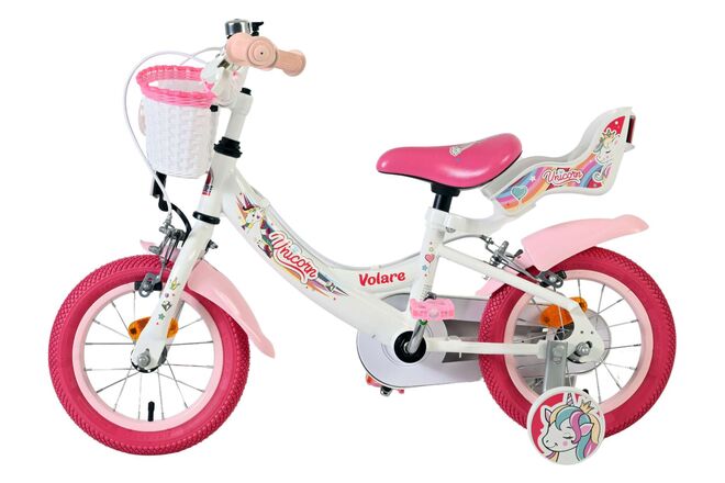 Volare Unicorn Kinderfiets - Meisjes - 12 inch - Wit - Twee handremmen