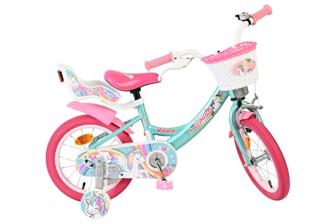 Volare Unicorn Børnecykel - Pigecykel - 14 tommer - Grøn
