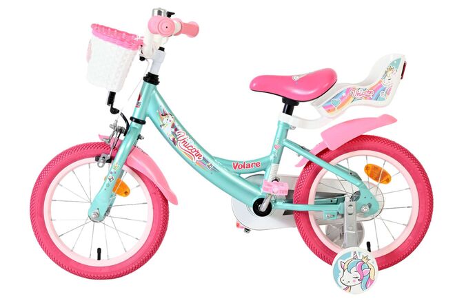 Volare Unicorn Børnecykel - Pigecykel - 14 tommer - Grøn