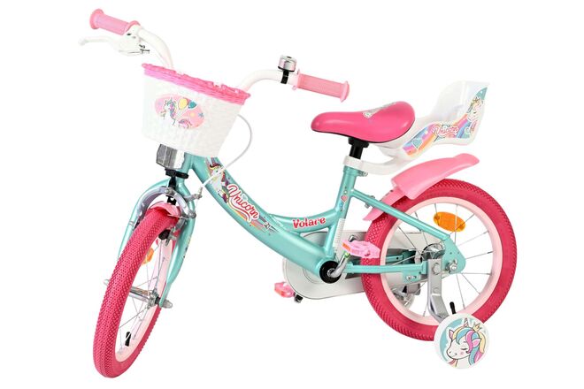Volare Unicorn Børnecykel - Pigecykel - 14 tommer - Grøn