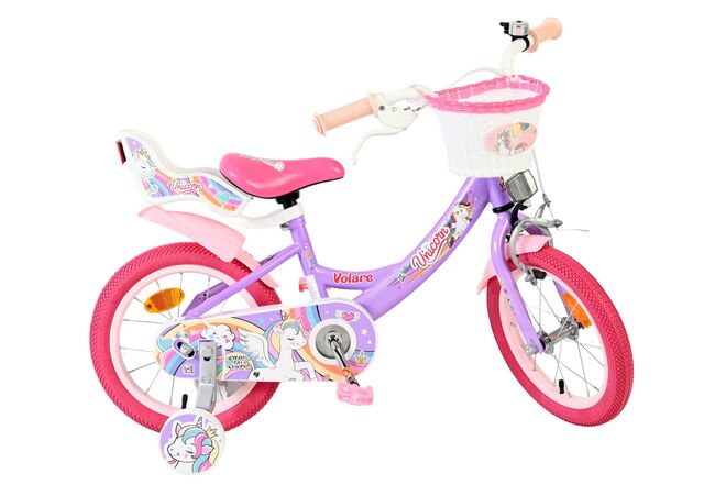 Volare Unicorn Kinderfiets - Meisjes - 14 inch - Paars