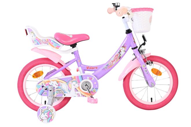 Volare Unicorn Kinderfiets – Meisjes – 14 inch – Paars