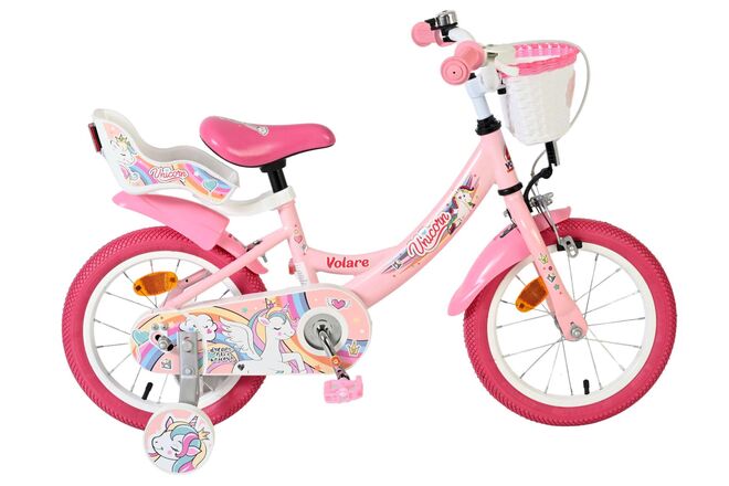 Volare Unicorn Kinderfahrrad – Mädchen – 14 Zoll – Rosa