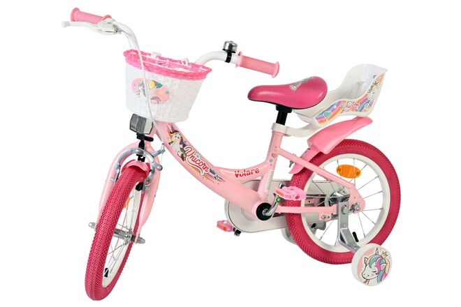 Volare Unicorn Kinderfahrrad – Mädchen – 14 Zoll – Rosa