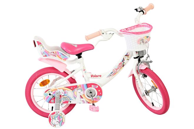 Volare Unicorn Kinderfiets - Meisjes - 14 inch - Wit