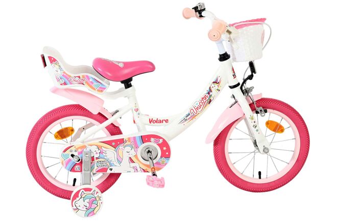Volare Unicorn Kinderfiets - Meisjes - 14 inch - Wit