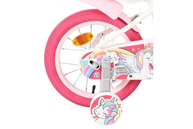 Volare Unicorn Kinderfiets - Meisjes - 14 inch - Wit