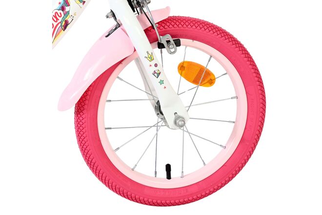 Volare Unicorn Kinderfiets - Meisjes - 14 inch - Wit