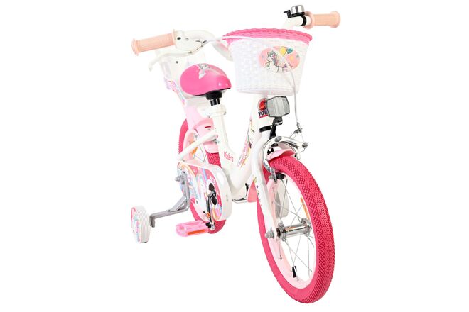 Volare Unicorn Kinderfiets - Meisjes - 14 inch - Wit