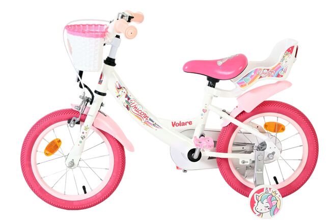 Volare Unicorn Kinderfiets - Meisjes - 14 inch - Wit
