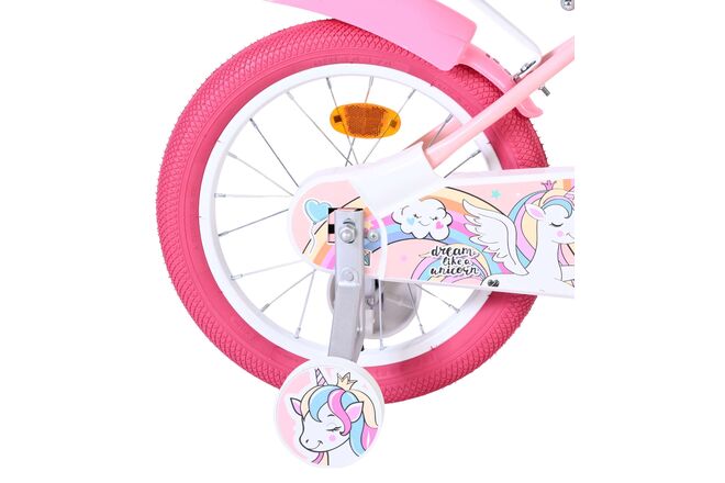 Volare Unicorn Children's Bike - Girls - 16 inch - Pink