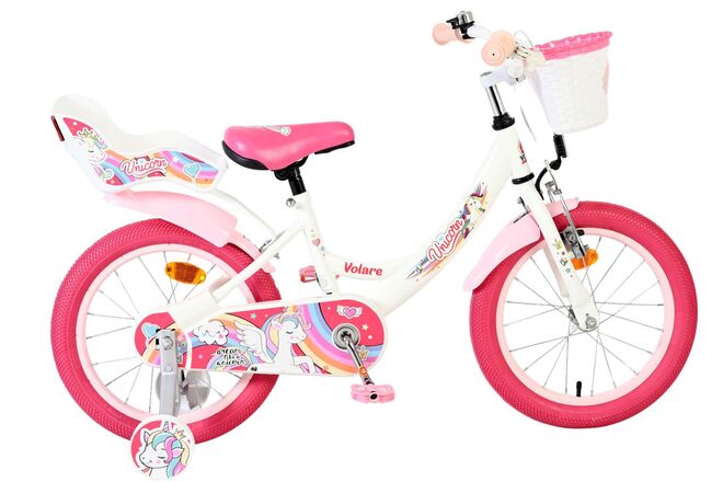 Volare Unicorn Kinderfiets – Meisjes – 16 inch – Wit