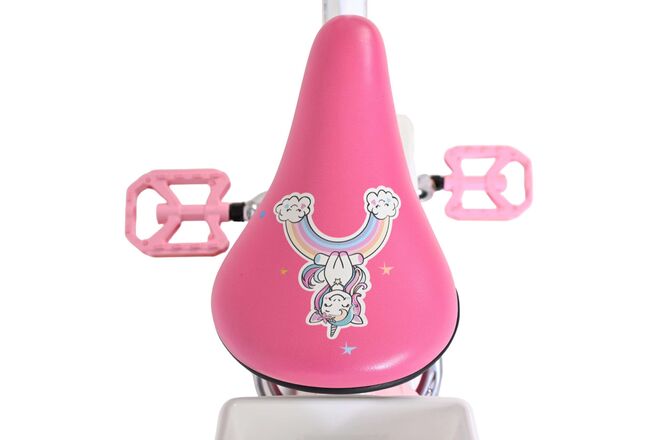 Volare Unicorn Children's Bicycle - Girls - 16 inch - White - Two Hand Brakes