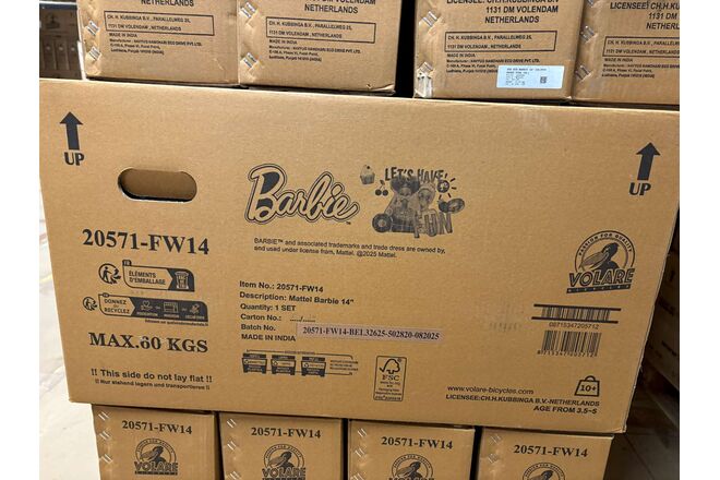 Barbie Kinderfiets - Meisjes - 14 inch - Roze - Twee handremmen