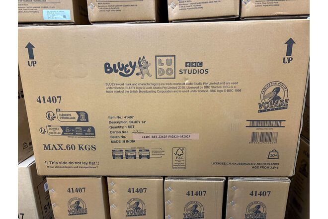 Bluey Kinderfiets - 14 inch - Lichtblauw - Twee handremmen