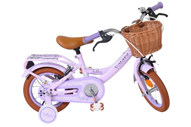 Rower dziecięcy Volare Ashley – dziewczęcy – 12 cali – fioletowy – dwa hamulce ręczne