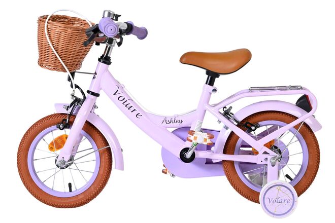 Rower dziecięcy Volare Ashley – dziewczęcy – 12 cali – fioletowy – dwa hamulce ręczne