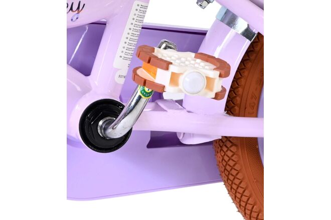 Rower dziecięcy Volare Ashley – dziewczęcy – 12 cali – fioletowy – dwa hamulce ręczne