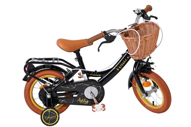 Volare Ashley Kinderfiets - Meisjes - 12 inch - Zwart - Twee handremmen